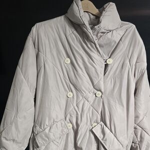 Free People Ella Puffer Oversized Coat Small Oversized Stone Color